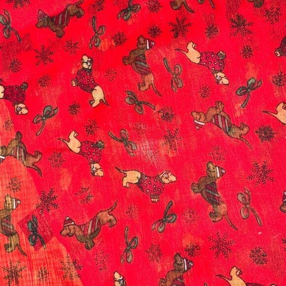 Holiday Christmas Weiner Dog Pom Pom Scarf - One Size - Picture 2 of 6